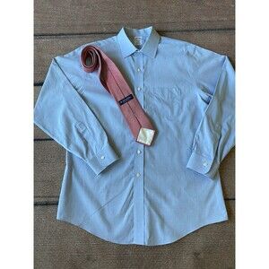 Brooks Brothers Regent 1818 Long Sleeve Blue Button Up 35 16.5 And Necktie